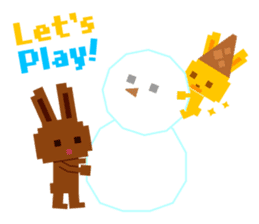 Chocolate Bunny Pulpy Christmas&New Year sticker #1069533