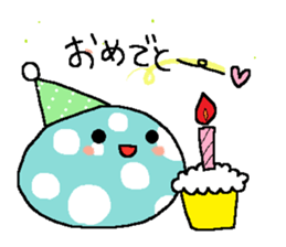 Polka-dots "mizutama-chan" sticker #1070170