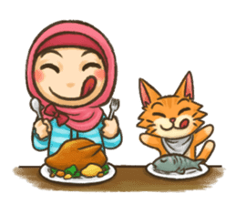 Hijabers & Kitty sticker #1081310