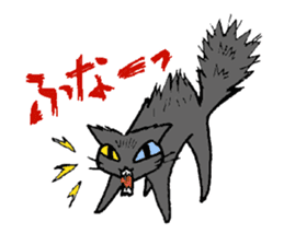 The odd eye Oddy is a black cat. sticker #1083432