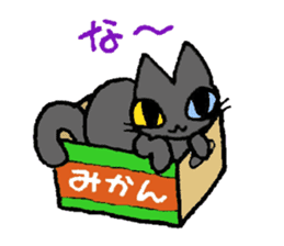 The odd eye Oddy is a black cat. sticker #1083457