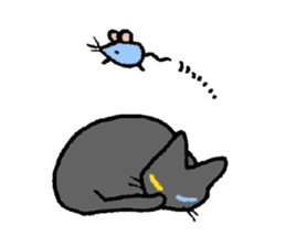 The odd eye Oddy is a black cat. sticker #1083462