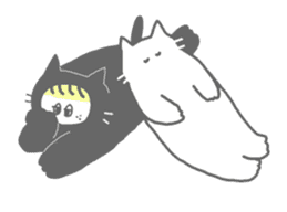 Strange Sticker of cat black and white2 sticker #1088628
