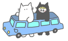 Strange Sticker of cat black and white2 sticker #1088636
