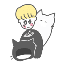 Strange Sticker of cat black and white2 sticker #1088650