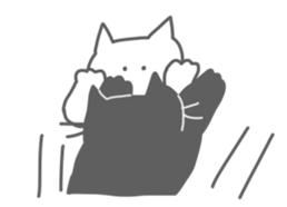 Strange Sticker of cat black and white2 sticker #1088653