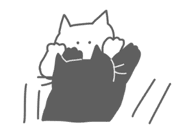 Strange Sticker of cat black and white2 sticker #1088653