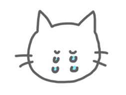 Strange Sticker of cat black and white2 sticker #1088658