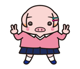 Pig high school girl JKB BOO sticker #1090306