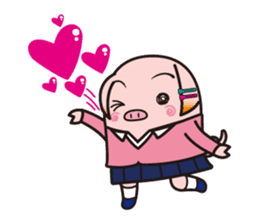 Pig high school girl JKB BOO sticker #1090310