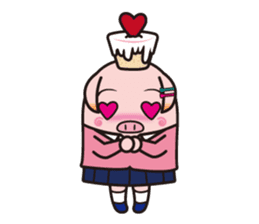 Pig high school girl JKB BOO sticker #1090317