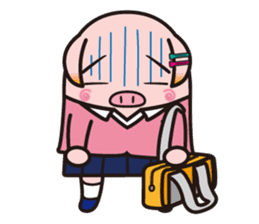 Pig high school girl JKB BOO sticker #1090320