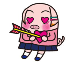 Pig high school girl JKB BOO sticker #1090321