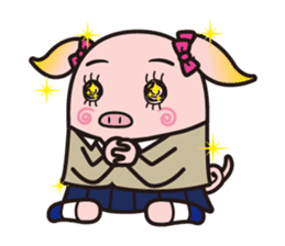 Pig high school girl JKB BOO sticker #1090326