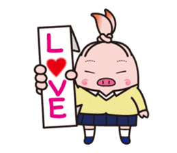 Pig high school girl JKB BOO sticker #1090327