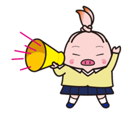 Pig high school girl JKB BOO sticker #1090329