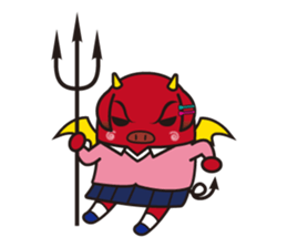 Pig high school girl JKB BOO sticker #1090335