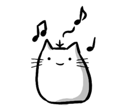 Expressive round cat sticker #1091066