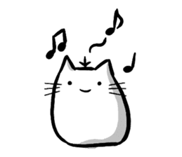 Expressive round cat sticker #1091066