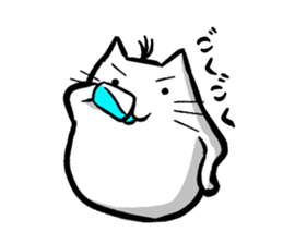 Expressive round cat sticker #1091068