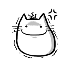 Expressive round cat sticker #1091070