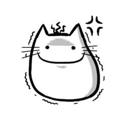 Expressive round cat sticker #1091070