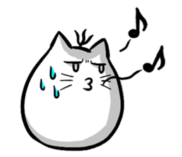 Expressive round cat sticker #1091074