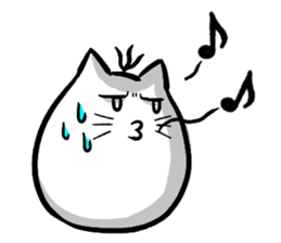 Expressive round cat sticker #1091074