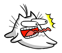 Expressive round cat sticker #1091075