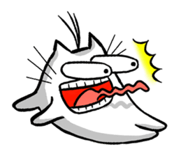 Expressive round cat sticker #1091075