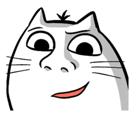 Expressive round cat sticker #1091077