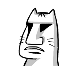 Expressive round cat sticker #1091078