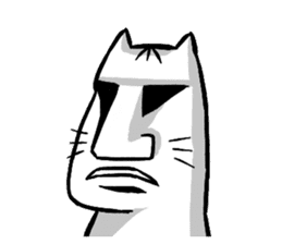Expressive round cat sticker #1091078