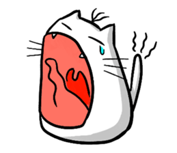 Expressive round cat sticker #1091079