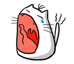 Expressive round cat sticker #1091079