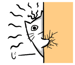 Expressive round cat sticker #1091084