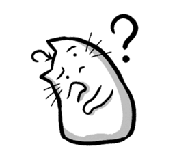 Expressive round cat sticker #1091087