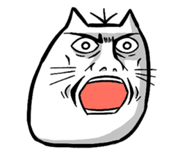Expressive round cat sticker #1091088