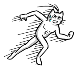 Expressive round cat sticker #1091089