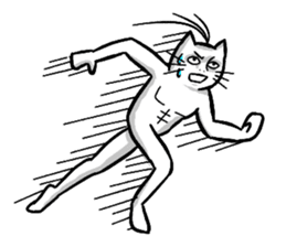 Expressive round cat sticker #1091089