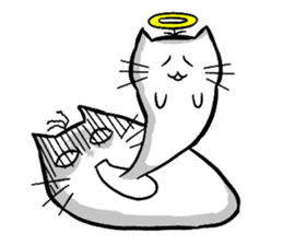 Expressive round cat sticker #1091097
