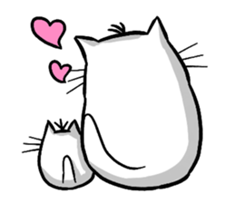 Expressive round cat sticker #1091101