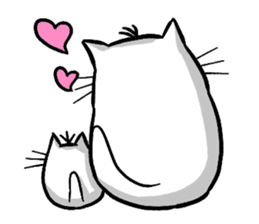 Expressive round cat sticker #1091101