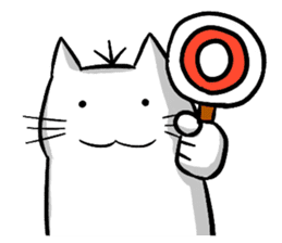 Expressive round cat sticker #1091104