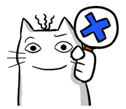 Expressive round cat sticker #1091105