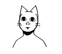 Straight face cat sticker #1095626