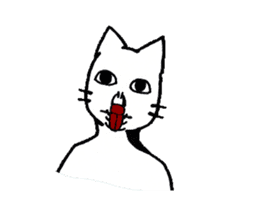Straight face cat sticker #1095627