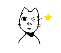 Straight face cat sticker #1095654