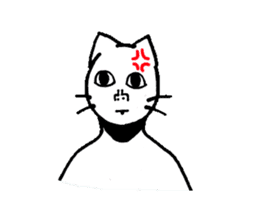 Straight face cat sticker #1095660