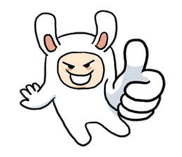 Funny moon rabbit sticker #1097387